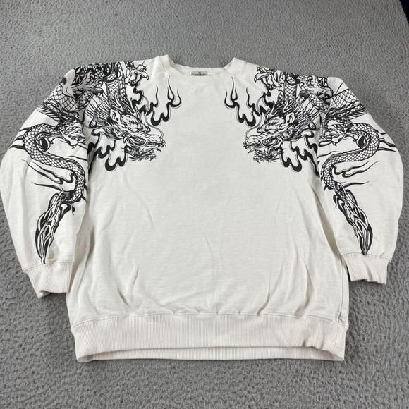 The Unbranded Brand Other - Vintage Karakuri Tamashii Japanese Dragon Sweatshirt White Adult Men's Large